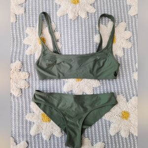 Volcom Olive Green Bikini Set size Small